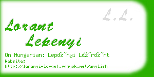 lorant lepenyi business card